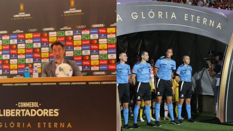 Técnico do Estudiantes revela detalhes de conversa polêmica com árbitro em duelo contra o Flamengo