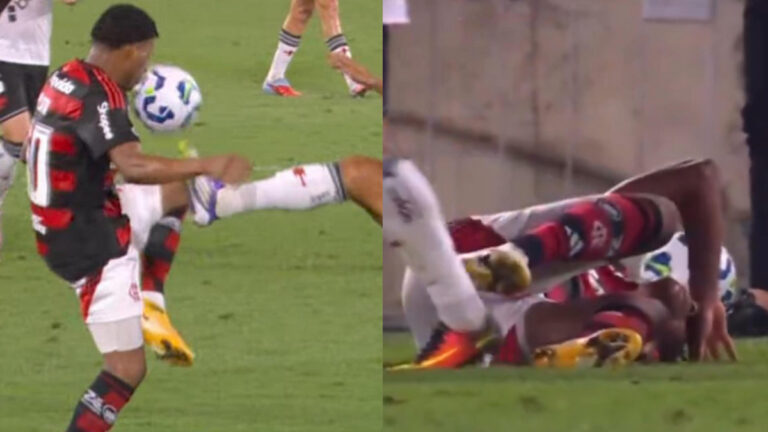 Vasco x Flamengo: Solada brutal em Plata gera polêmica, árbitro dá apenas amarelo