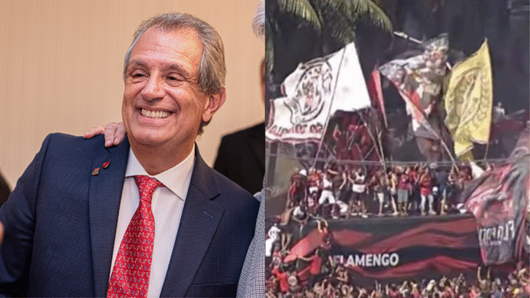 Presidente do Flamengo se emociona no AeroFla e promete ‘faca nos dentes’ contra Palmeiras