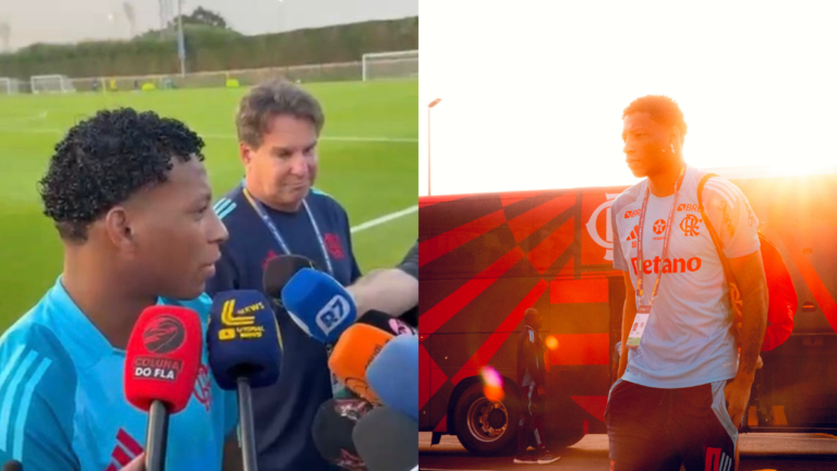 Atacante do Flamengo, Plata, comenta sobre disputa saudável na equipe antes de jogo contra Pyramids