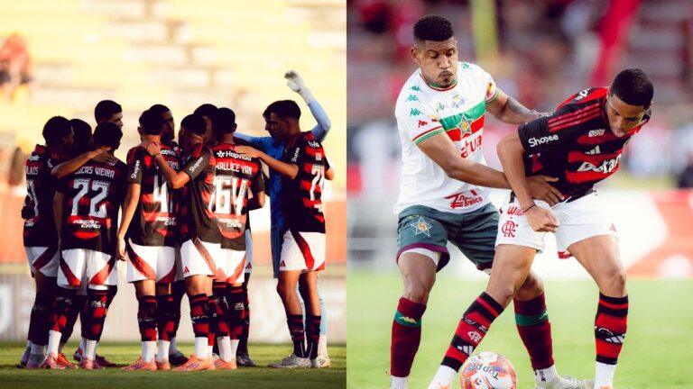 Elenco do Flamengo volta com tudo e empata no fim contra Portuguesa