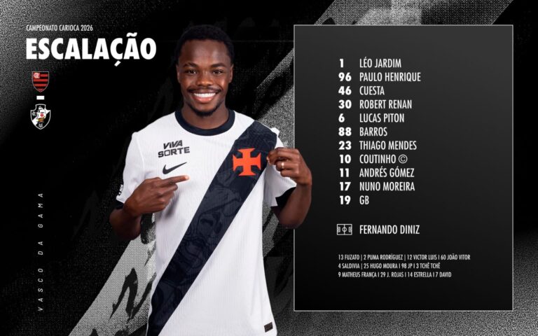 Vasco sem Rayan e Flamengo com força máxima no clássico desta quarta-feira