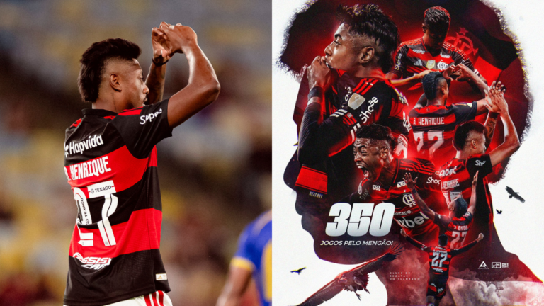 Bruno Henrique brilha com dois gols na goleada do Flamengo e celebra 350 jogos pelo clube