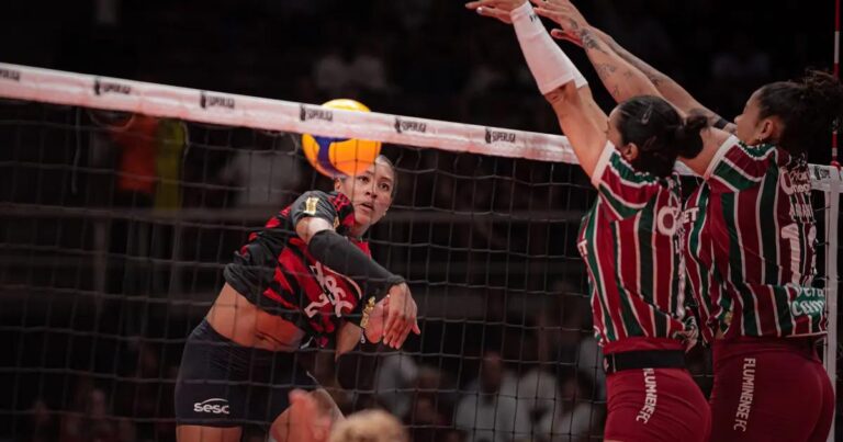 Sesc Flamengo vira contra o Fluminense e vence por 3 a 1 pela Copa Supervôlei