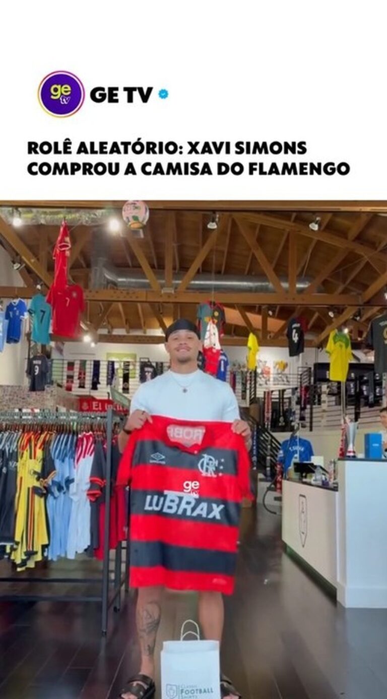 Camisa retrô do Flamengo de 1993 com número 7 chama atenção na Inglaterra
